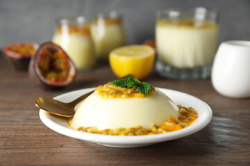 Concept of delicious food - Passion fruit mousse