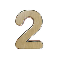 brushed metal number 3D illustration