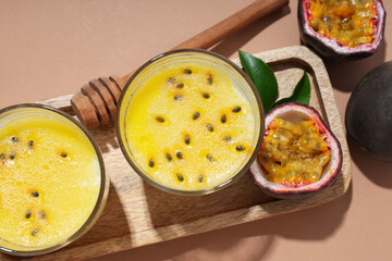 Concept of delicious food - Passion fruit mousse