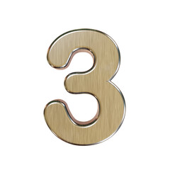 brushed metal number 3D illustration