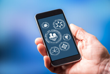 Collaboration concept on a smartphone