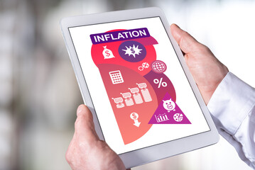 Inflation concept on a tablet