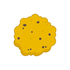 A cartoon traditional cookie with a chocolate. Illustration on transparent background