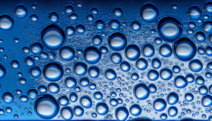 water drops on blue