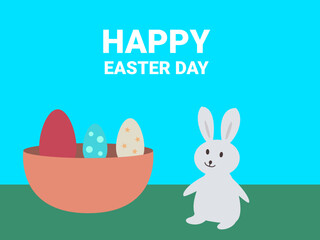 flat design happy easter day vector illustration