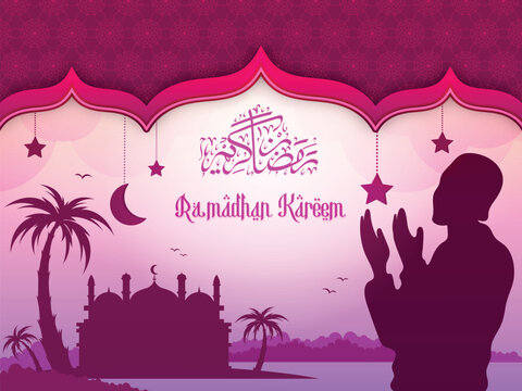 ramadhan kareem islamic greeting background vector illustration