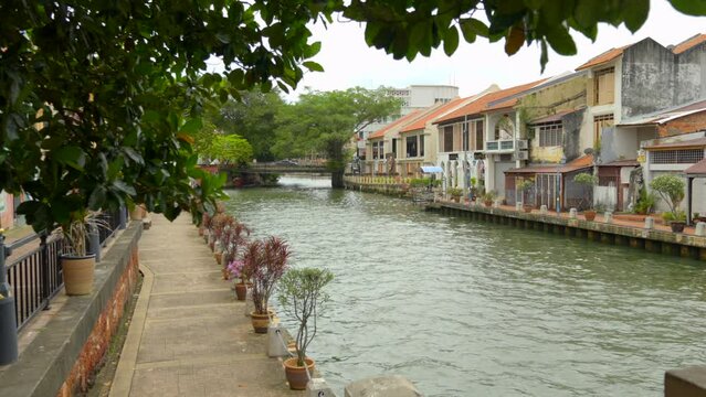Historical Portuguese town of Melaka Malacca Malaysia river view