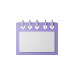 Planning concept calendar icon. 3D render illustration.