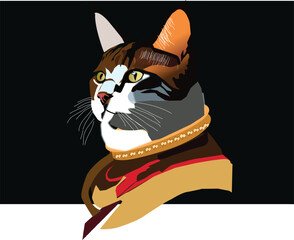 Cat King vector illustration