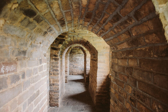 Archway in corridor of old historical building