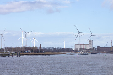 Fototapeta na wymiar Wind turbines Wind turbines as alternative energy