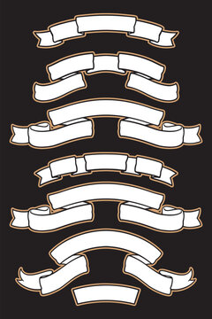 Black and White Ribbon set vector stock