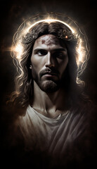 Jesus Christ,Good Friday, Christianity,Jesus with cross art created by Generative AI