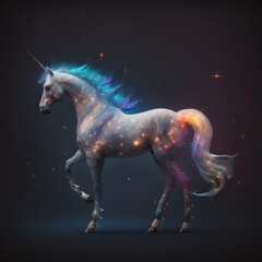 Unicorn horse. Magic fantasy creature. Generative AI