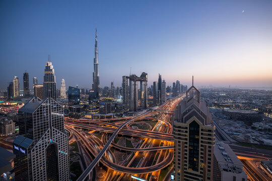 Dubai Sheikh Zayed Road and Burj Khalifa