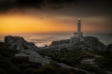 Punta Nariga lighthouse in Galicia, Spain