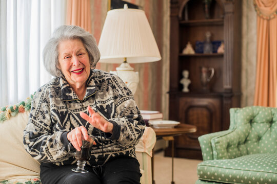 Grandma smiling with her opinion