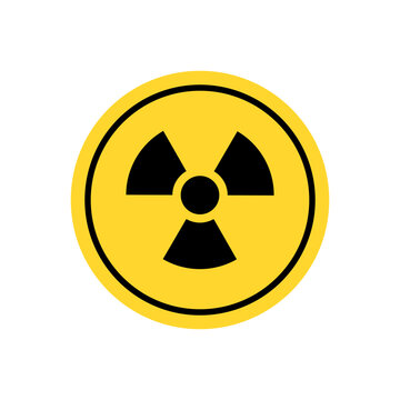 Radiation warning symbol, yellow safety icon