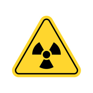 Radiation warning symbol. Yellow safety icon.