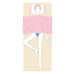 Iライン脱毛施術中の体勢