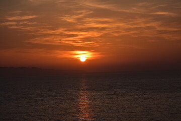 Amazing sunset in corfu island,Greece