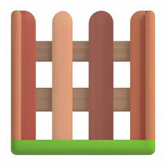Brown wooden fence isolated on a white background that separates the objects.