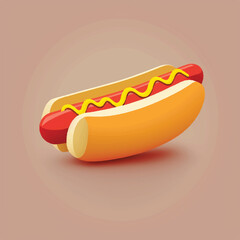 Hot dog view flat design minimal style