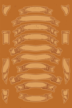 Vintage Ribbon Set Banner Decoration