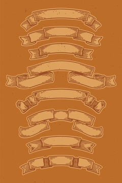 Vintage Ribbon Set Banner Decoration