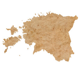 map of Estonia on old brown grunge paper