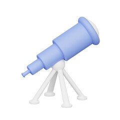 Telescope 3d realistic object design vector icon illustration