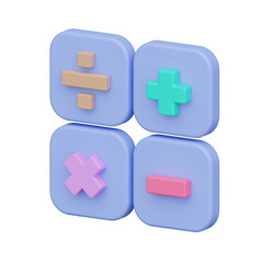 Obraz premium Math 3d realistic object design vector icon illustration