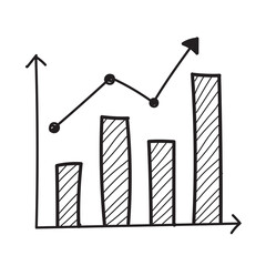 Bar chart. Business doodles hand drawn