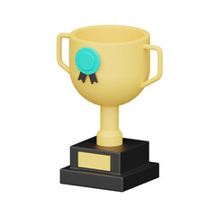 Trophy 3d realistic object design vector icon illustration