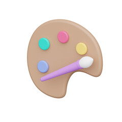 Paint Palette 3d realistic object design vector icon illustration
