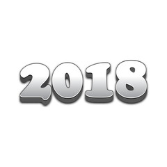 2018 new year 3d style vector sign.