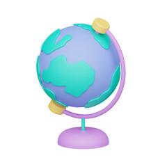 Globe 3d realistic object design vector icon illustration