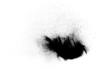 Black grainy texture isolated on white background. Dust overlay. Dark noise granules. Digitally generated image. Vector design elements. Illustration, Eps 10.