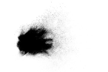 Black grainy texture isolated on white background. Dust overlay. Dark noise granules. Digitally generated image. Vector design elements. Illustration, Eps 10.