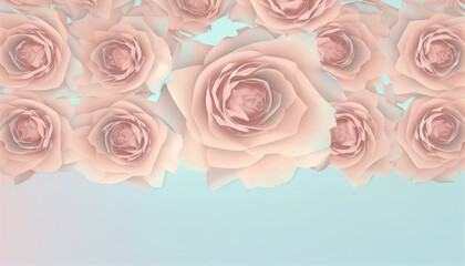 Gentle and Dreamy Rose Blossom Background. Generative Ai