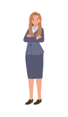  Confident businesswoman concept. Attractive successful business woman. Flat vector cartoon illustrations.