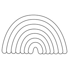 Rainbow arc, doodle style flat vector outline for coloring book