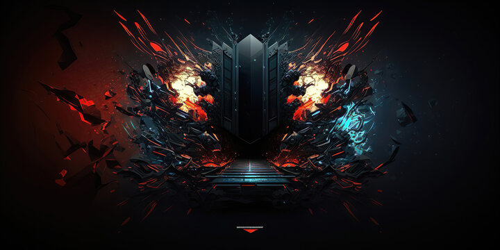 abstract dark gamer background, generative ai