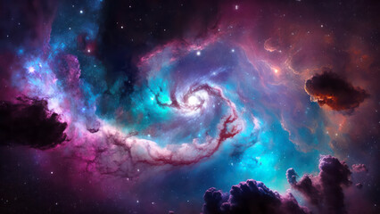 Deep space nebula. Generative AI