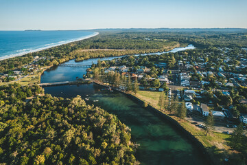 Obraz premium Aerial view of Brunswick Heads, NSW