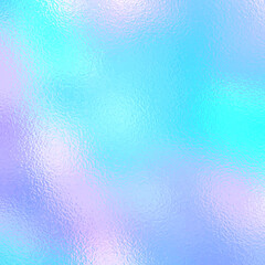 Iridesent blue  foil texture, pastel unicorn rainbow background, vector illustration for web use.