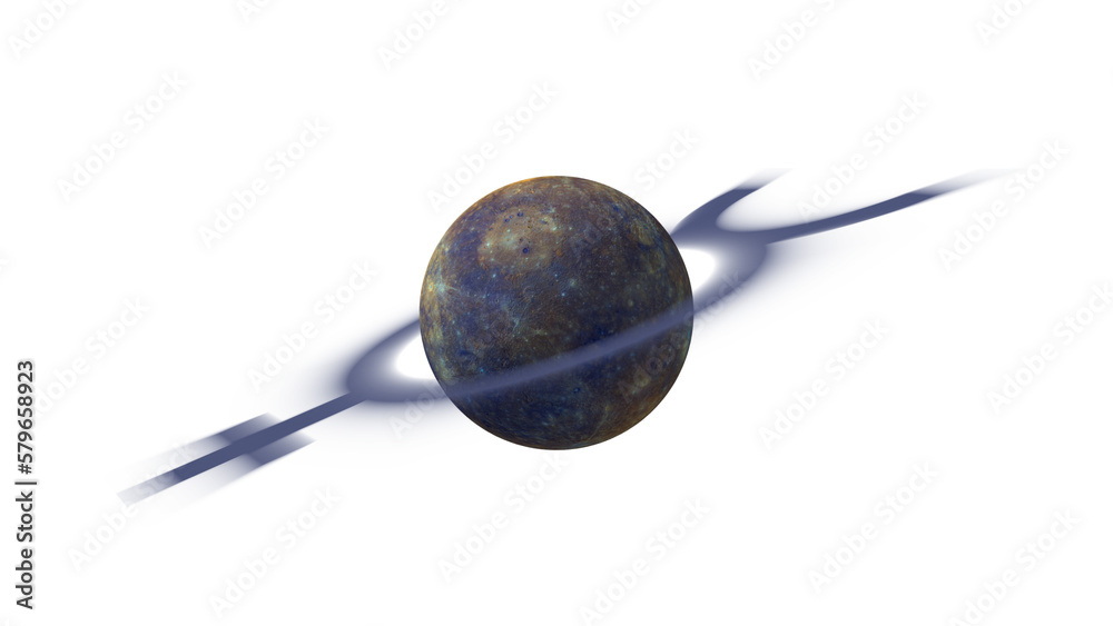 Wall mural mercury retrograde , planet mercury with mercury symbol on transparent background