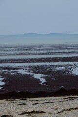 The shore at low tide at Ravenoville. La Manche, France, march 2023.