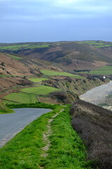 Fototapeta na wymiar The Ecalgrain bay in north of the Cotentin peninsula. 