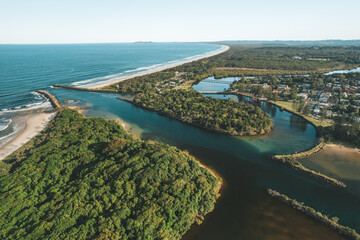 Fototapeta premium Aerial view of Brunswick Heads, NSW